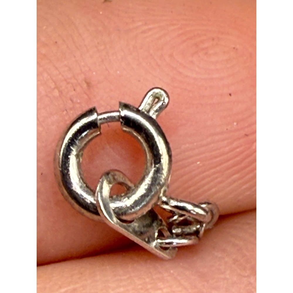Vintage‎ Necklace Angel Heart Silver Tone Signed 18" - Picture 5 of 9
